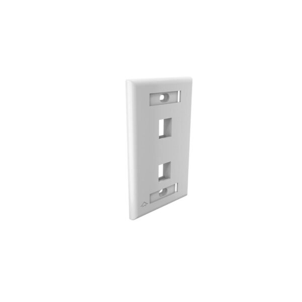 FACEPLATE PLANO 2P - GLOSSY - BLANCO (4X2)