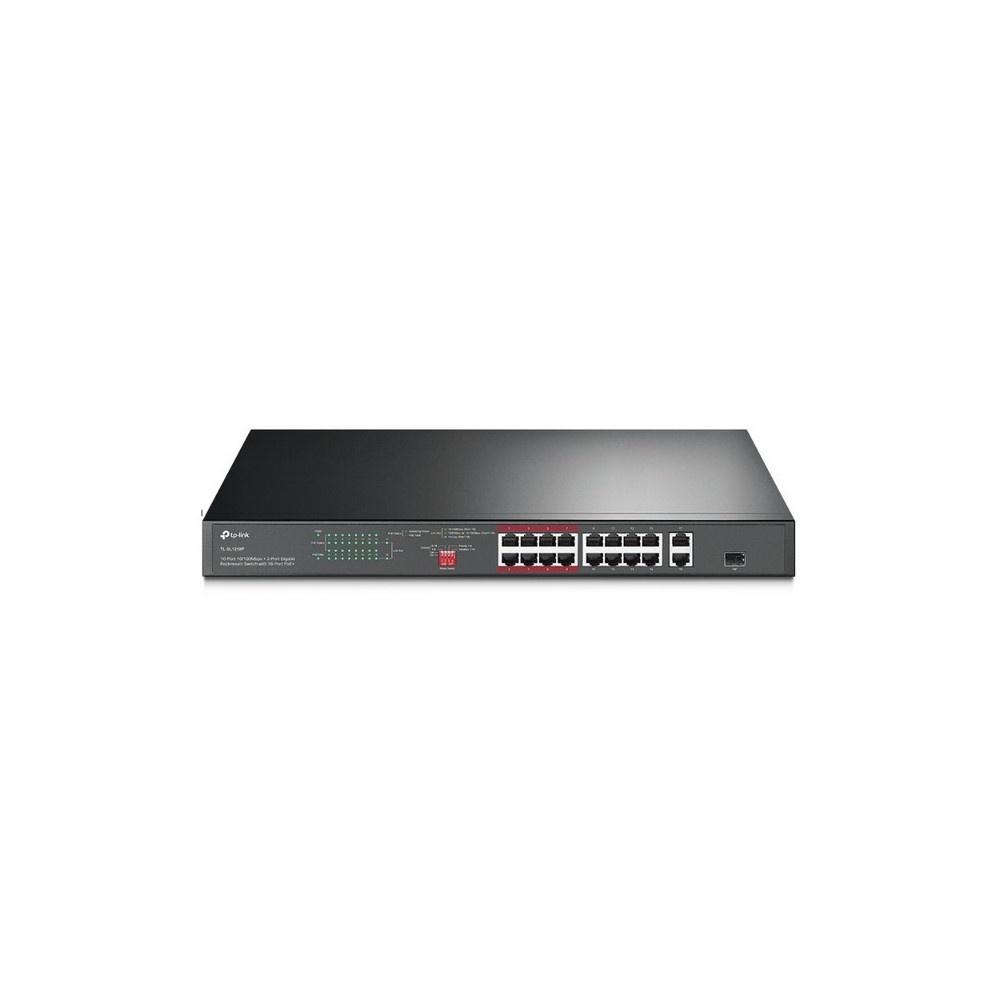 Switch Tplink TL-SL1218P Gigabit 16 puertos no administrable PoE+ montaje en rack