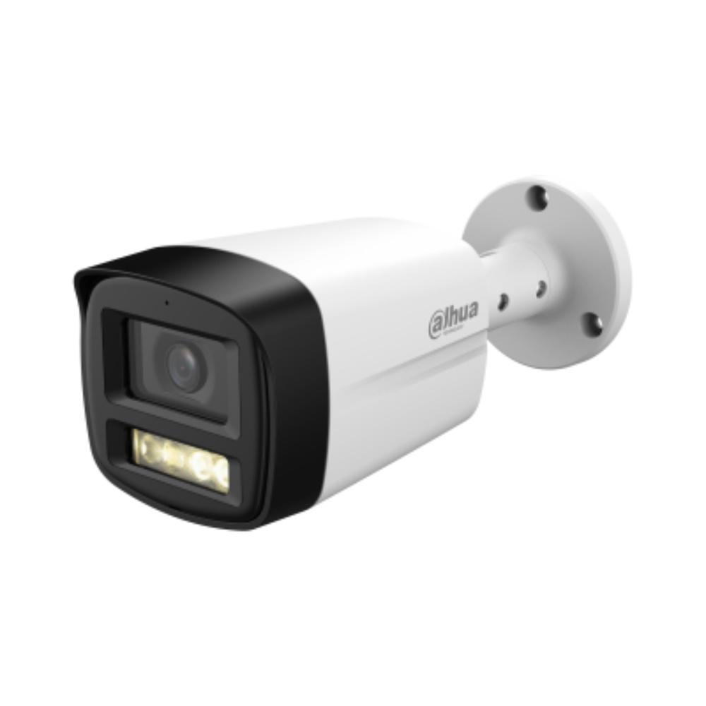Cámara Dahua Tipo Bala de foco fijo HDCVI inteligente con luz dual de 5 MP, 25 fps, Luz dual inteligente, 40 m de distancia de iluminación, Micrófono incorporado, Lente fija 2,8 mm, CVI/CVBS/AHD/TVI conmutable, IP67, 12 VCC